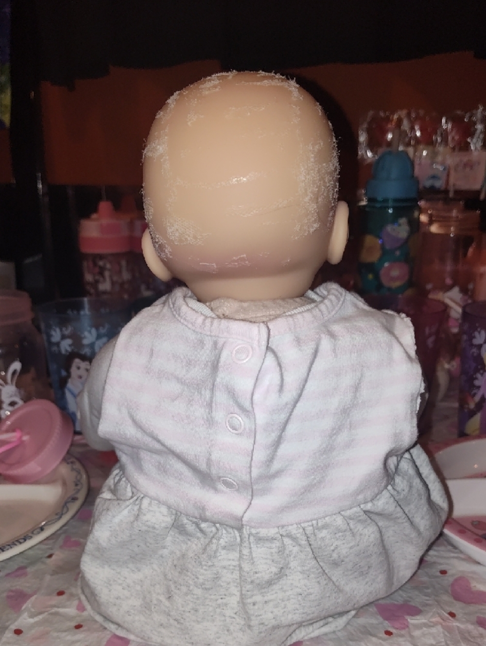 Reborn Pink and Cream Baby Doll with Heart-Print Hat - Picture 11 of 16
